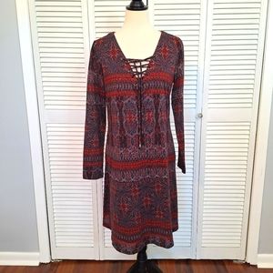 New directions boho long sleeve dress sz large